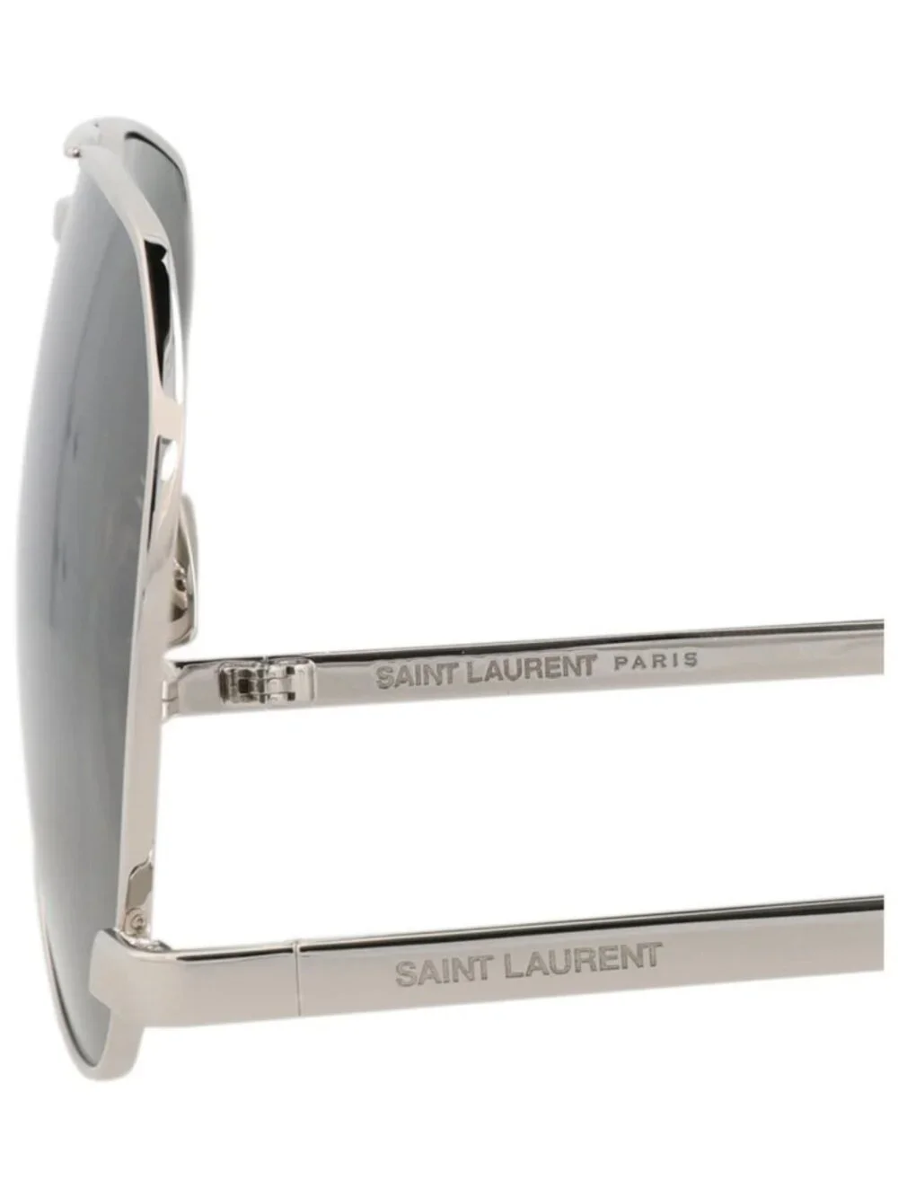 New Saint Laurent Women's Sunglasses Aviator Metal Frame Mens Silver Silver Grey